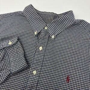 Ralph Lauren Men's 2XL Classic Fit Micro Check Plaid Shirt Button Down